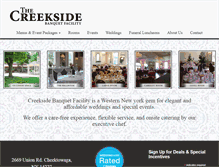 Tablet Screenshot of creeksidebanquet.com